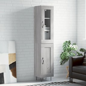 Credenza Grigio Sonoma 34,5x34x180 Cm İn Legno Multistrato /