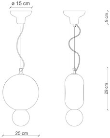 Sospensione Vintage Decò Bumbum 1 Elemento Ceramica Marrone Moka 1 Luce E27