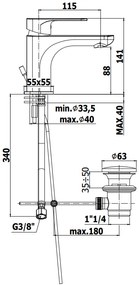 Paffoni Sly Sy075 Miscelatore lavabo Monocomando Con Sistema Di Scarico Cromo