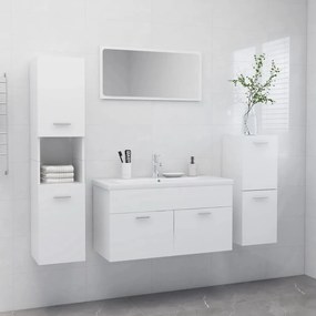 Set Mobili Da Bagno Bianco İn Truciolato /