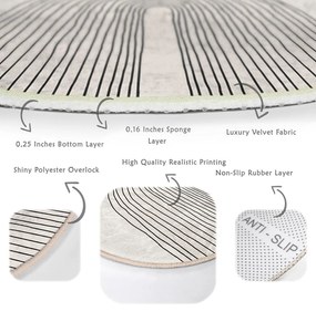 Tappeto rotondo color crema lavabile ø 120 cm Comfort – Mila Home