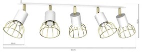 Luce Spot DANTE 5xGU10/25W/230V bianco/oro