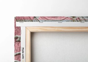 Quadro su tela – Albero astratto su legno con contrasto rosa