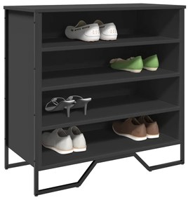 Scarpiera Nera 80x38x78 Cm İn Truciolato /