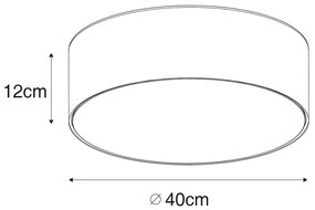 Plafoniera moderna rosa 40 cm con interno oro - Drum