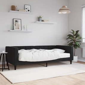 Divano Letto Con Materasso Nero 90x200 Cm İn Velluto /