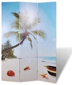 Paravento Pieghevole 120x170cm Con Stampa Spiaggia /