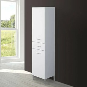 Colonna bagno dappoggio H 153,5 cm bianco con 2 ante e cassetto Desya