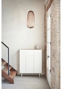 Cassettiera alta bianca effetto rovere95x120 cm Arista - Teulat