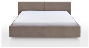 Letto matrimoniale imbottito marrone chiaro con contenitore con rete inclusa 180x200 cm Cube – Meise Möbel