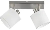 Faretti da Interno su Barra Acciaio 2 Spots E14 Diffusori Bianchi GD Trio