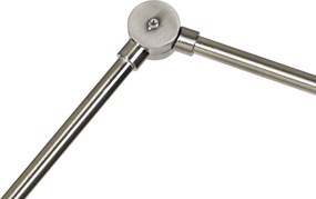 Lampada da terra in acciaio con paralume grigio chiaro 50 cm - Editor