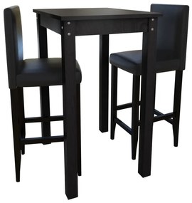 Set Tavolino Da Bar Con 2 Sgabelli Neri /