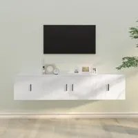 Set Mobili Porta TV 3 pz Bianco in Legno Multistrato 3188414