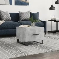 Tavolino Salotto Grigio Cemento 50x50x40 cm Legno Multistrato 829452