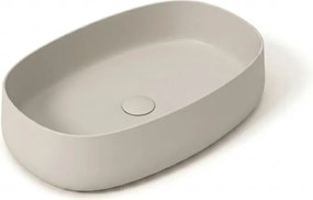 Lavabo da appoggio Wave OLYMPIA CERAMICA ovale in ceramica 70cm ghiaccio opaco piletta non inclusa
