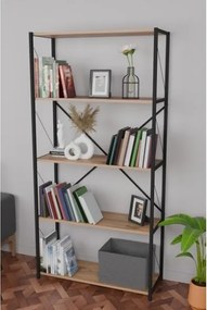 Libreria 5 Ripiani Stile Industrial 88x34x180 Jacob Rovere