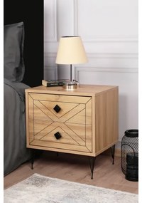 Comodino LUNA 55x50 cm marrone/nero