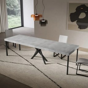 Consolle allungabile Libo Premium - Cemento gambe antracite 90x40/300 cm