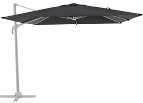Ombrellone a palo laterale grigio AURA NATERIAL con telo quadrato grigio L 286 x P 286 x H 264 cm