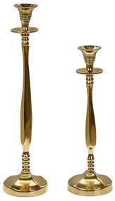 Set di 2 candelabri metallo oro TIRAH Beliani