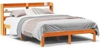 Letto senza Materasso Marrone Cera 135x190 cm in Legno di Pino 3306801