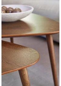 Tavolini marroni in rovere decorato in set di 2 70x100 cm Adda - Unique Furniture