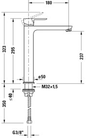 Duravit DC1043002046 - Miscelatore per lavabo D-CODE, nero opaco