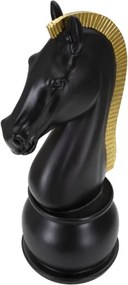 Cavallo Nero E Oro Cm Ø 18,5X50