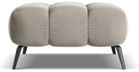 Poggiapiedi beige con rivestimento in velluto Nalu – Makamii