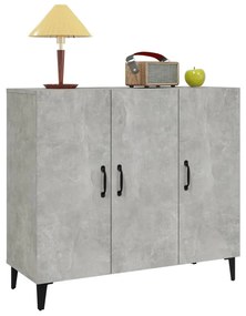 Credenza grigio cemento 90x34x80 cm in legno multistrato