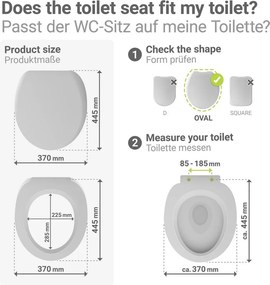 Sedile WC con chiusura Easy-Close (automatica) 37 x 44,5 cm Rieti – Wenko