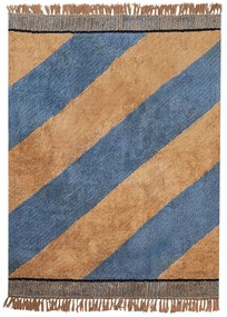 Tappeto cotone blu e marrone 140 x 200 cm XULUF Beliani