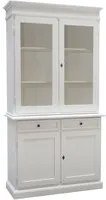 Cristalliera 2 porte arte povera legno shabby bianco 105x42x206