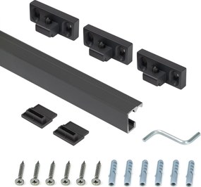 Profilo per Accessori da Cucina Sospesi Titane L 1,1 m Grigio Antracite Alluminio e Zama Emuca...