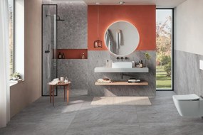 Piastrella da pavimento e rivestimento interno ed esterno 60 x 120 cm Sp. 9 mm rettificato Regent in gres porcellanato smaltato opaco argento traffico intenso (pei 4/5) R10 1.44 mq