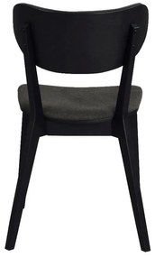 Sedia da pranzo in rovere nero con seduta grigio scuro Cato - Rowico