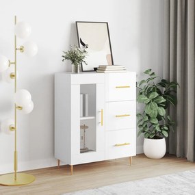 Credenza 69,5x34x90 cm in legno multistrato bianco lucido