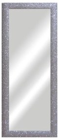 Specchio Glitterata rettangolare in legno argento 141 x 56 cm