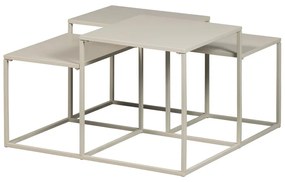 Tavolino in metallo beige 70x70 cm Mida - WOOOD