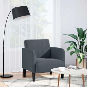 Divano Sedia Con Braccioli Grigio Scuro 54 Cm İn Velluto /