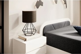 Letto singolo imbottito/in truciolato bianco/grigio scuro con contenitore e materasso inclusi 80x190 cm Parys – ELTAP