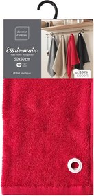 Asciugamano tipo terry rosso in cotone 50x50 cm Cuistot – douceur d'intérieur