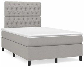 Giroletto A Molle Con Materasso Grigio Chiaro 120x190cm Tessuto /