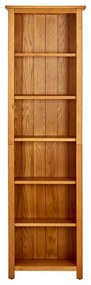 Libreria a 6 ripiani 52x22x180 cm in legno massello di rovere
