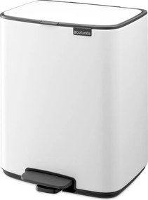 Cestino per la spazzatura bianco in acciaio con pedale 12 l Bo – Brabantia