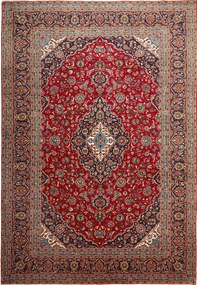 Kashan Tappeto 360x250 Rosso (Iran) Annodato A Mano