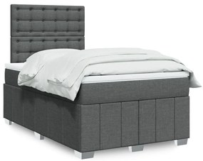 Giroletto A Molle Con Materasso Grigio Scuro 120x200 Cm Tessuto /
