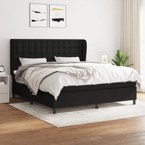 Giroletto A Molle Con Materasso Nero 160x200 Cm İn Tessuto /