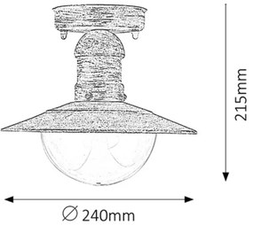 Rabalux 8739 - Plafoniera da esterno OSLO 1xE27/60W